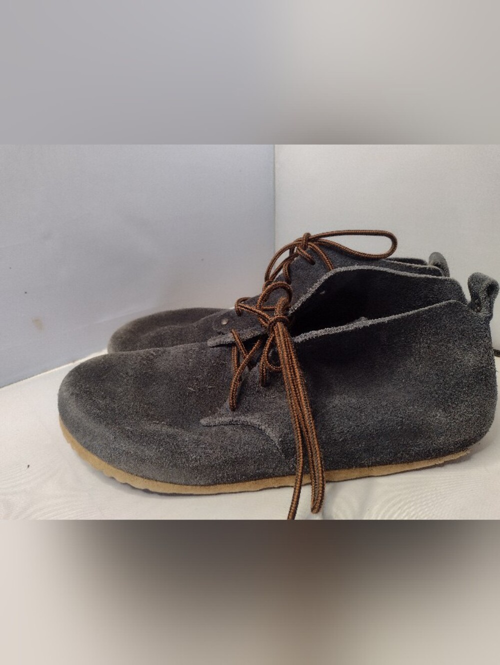 Birkenstock Dundee Blue Suede Comfort Laced Ankle Boots Size 45 Mens AA